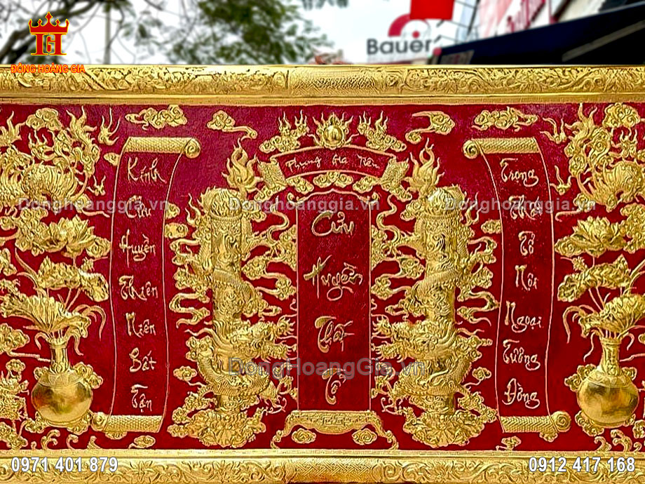 Tấm cửu huyền thất tổ mạ vàng thích hợp không gian thờ cúng sang trọng